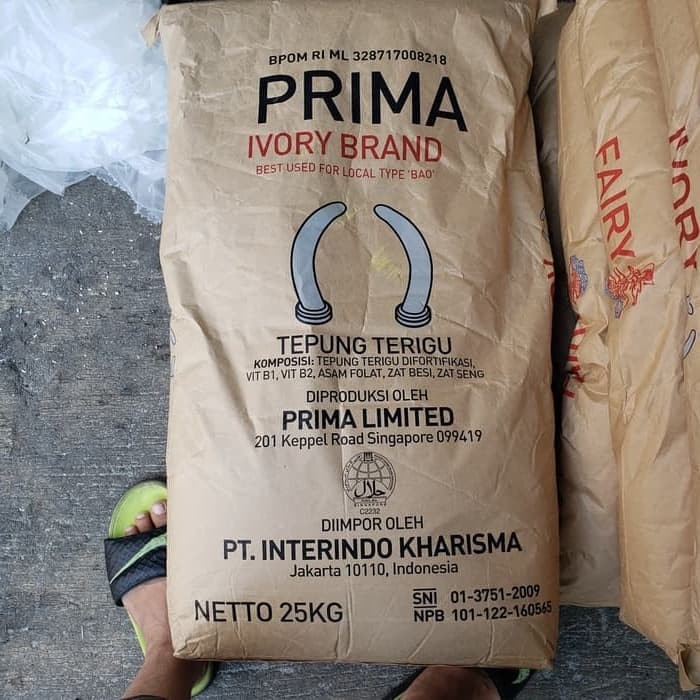 

Tepung Prima Ivory Brand 25kg For Bao Grab / Gosend only
