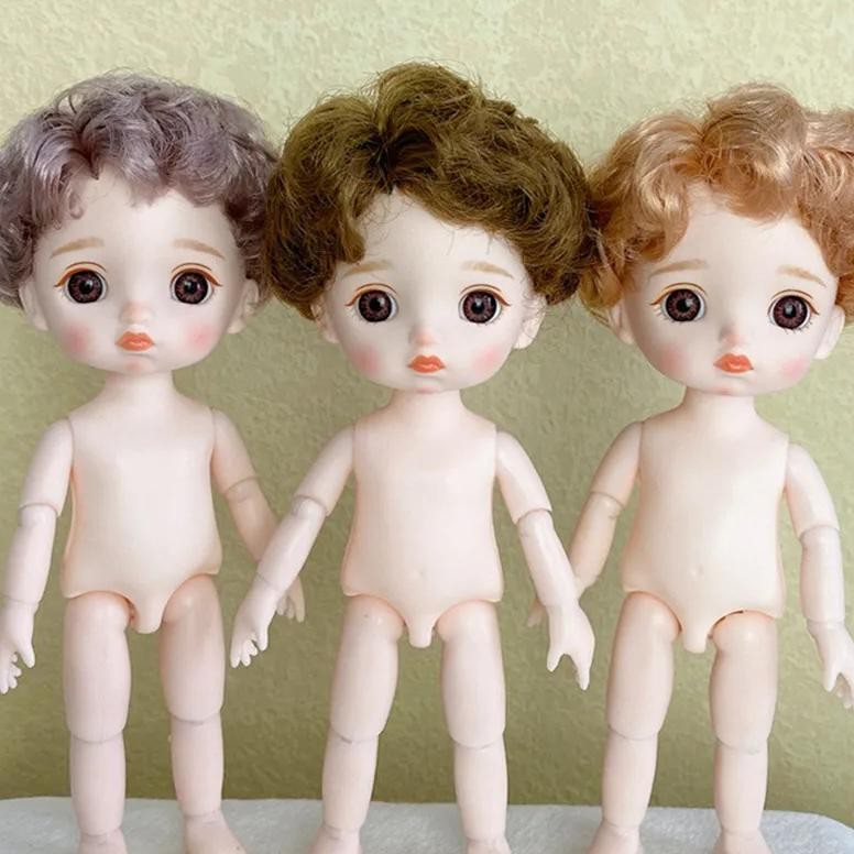 new 16cm boy doll 1/8 bjd male doll with curly hair multi joints movable makeup doll girl dress up t