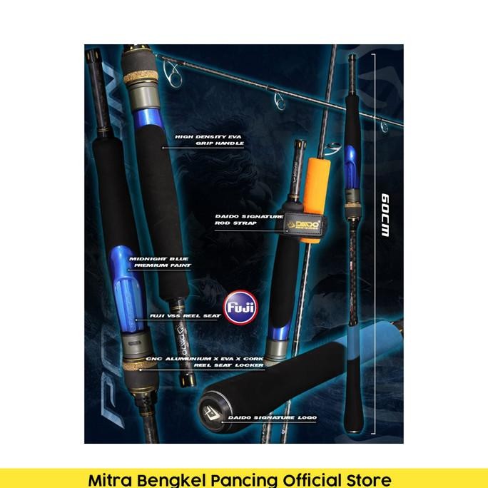 Joran Daido Poseidon Mackarel 185cm Full Fuji Alconite Joran Pancing Spinning