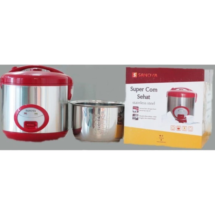 Rice Cooker Sanoya 1.8 Liter Super Com Sanoya Stainless Pot