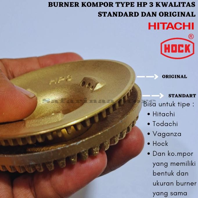 Produk Terbaik] BURNER KOMPOR TYPE HP 3 KOMPOR GAS HITACHI TODACHI HOCK VAGANZA DIAMETER KECIL ORIGI