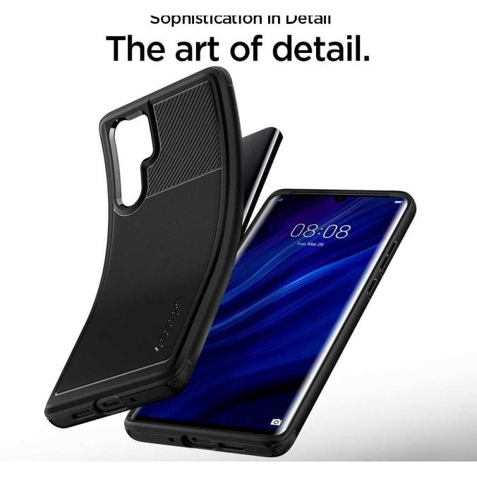 Case Huawei P30 Pro Spigen Softcase Corbon Fiber Rugged Armor Casing