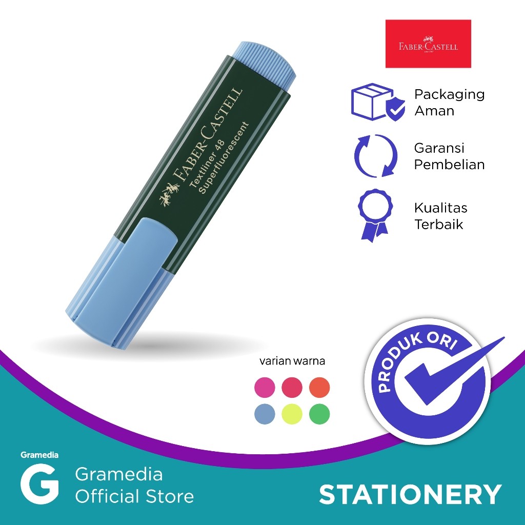 

Faber Castell Textliner 48 Stabilo Warna Biru / Blue