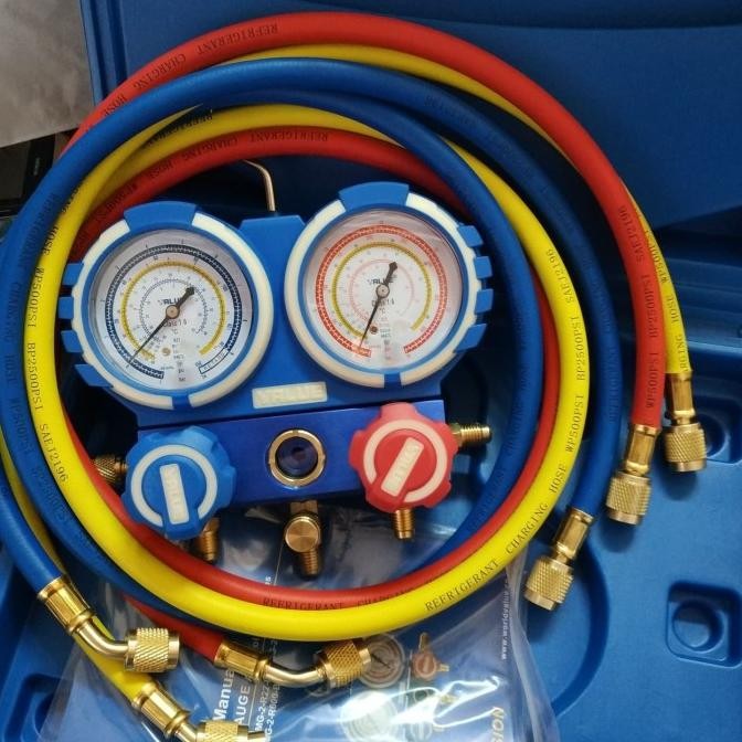 Testing Manifold Ac Double R22 Value + Box + Selang Original Dan Terpercaya