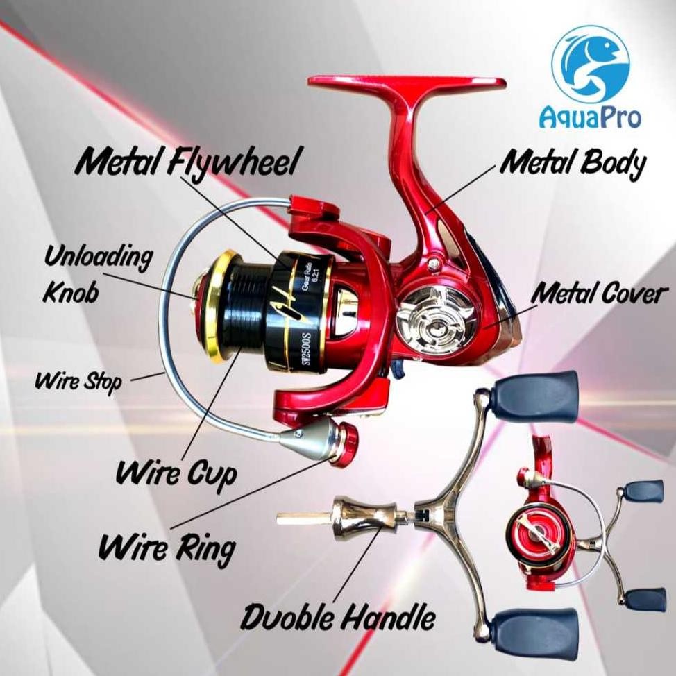 Reel Pancing Fishing Reel All Ws2500 Fishing Reel Cnc Screw In 6.2:1 Gear Ratio 12Kg Max Drag Double