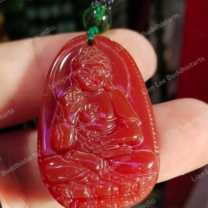 hanya disini] kalung liontin buddha giok merah burma asli termurah