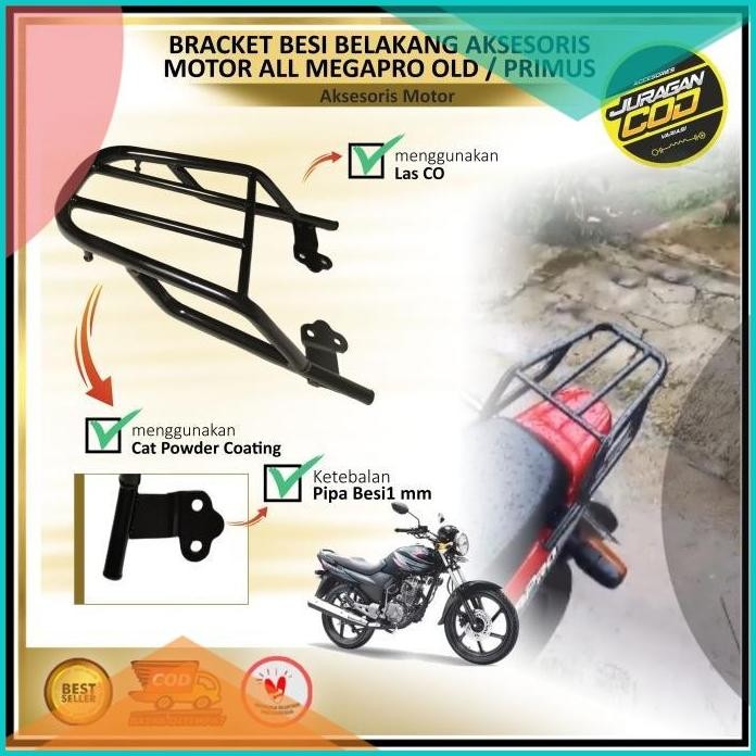 Bracket Besi Megapro Primus 2008 / Begel Belakang Aksesoris bagasi Box