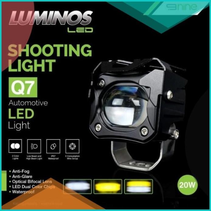 LAMPU LED TAMBAK SOROT LUMINOS Q7 2 WARNA BISA 3 MODE SUPER TERANG 11O