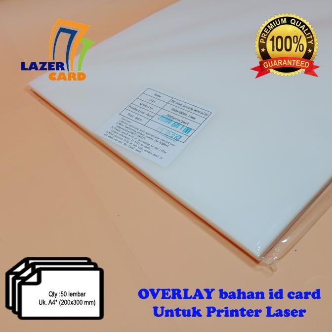 

TERMURAH - BAHAN PVC ID CARD 50 lembar - Overlay (UNTUK LASER PRINTER)