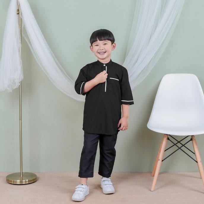 baju koko anak laki laki umur 6 8 10 12 tahun koko kurta hitam [terbaik]