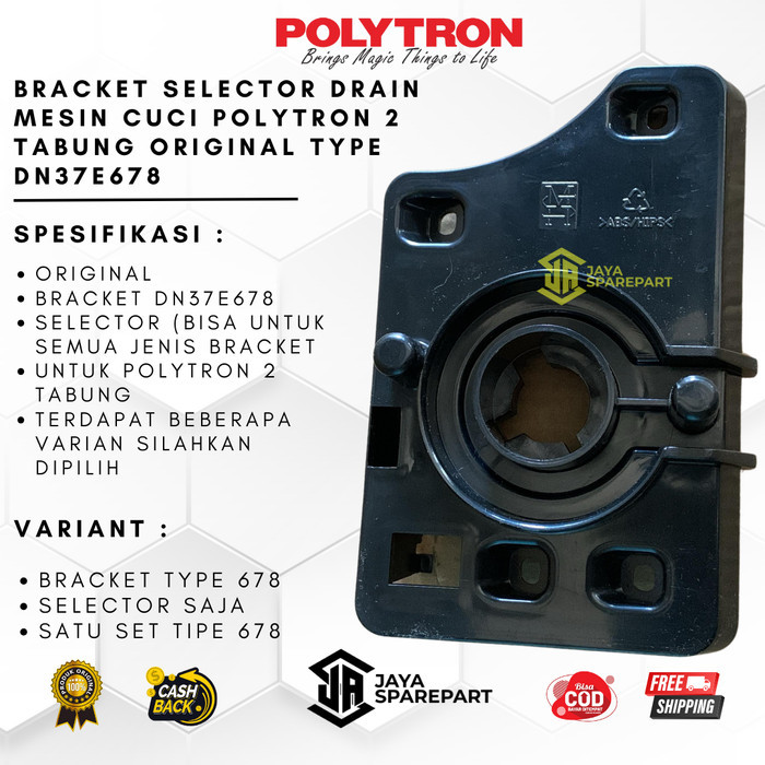 BRACKET SELECTOR DRAIN MESIN CUCI POLYTRON 2 TABUNG ORIGINAL PWM 725, 801, 802, 852, 952, 8369, 9572