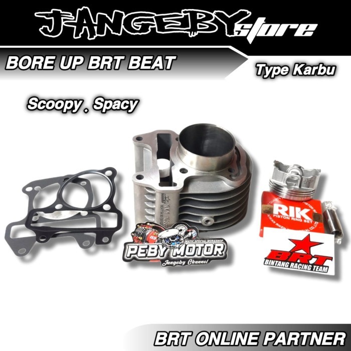 Paket Bore Up Brt 3 Beat Scoopy Spacy Karbu Blok Piston Brt Cast Iron