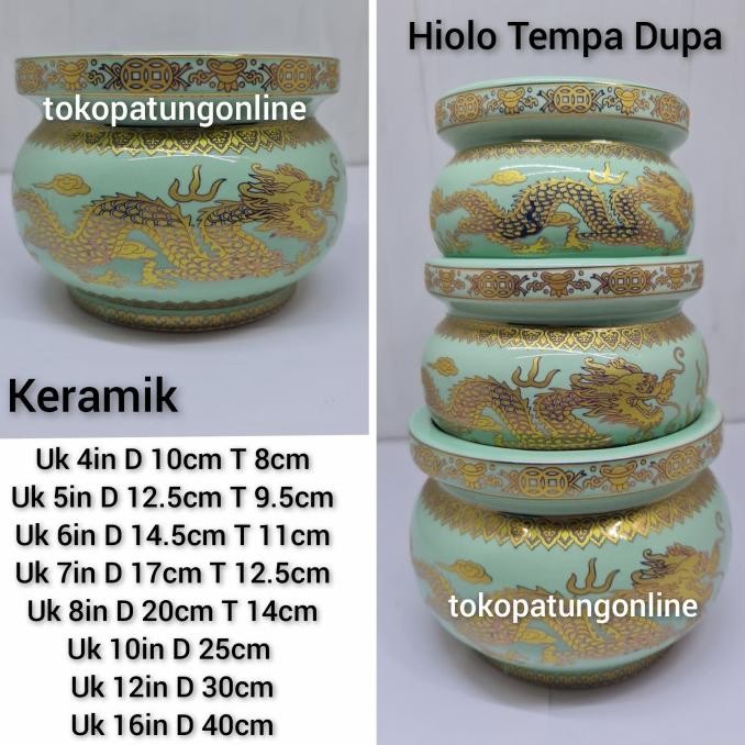 

Ready Hiolo Keramik Hijau Naga 8in
