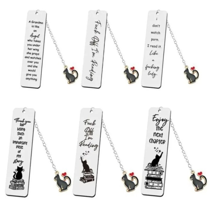 

Andra - Bookmark Pembatas Buku Kucing Hitam Stainless Steel Black Cat Quotes