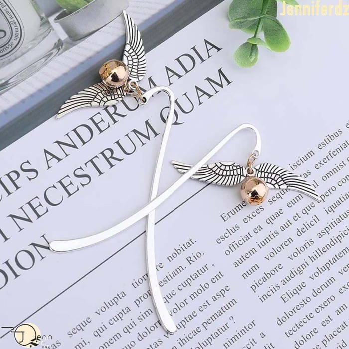 

Andra - Jenniferdz Pembatas Buku Bahan Metal Desain Deathly Hallows Wing Gaya