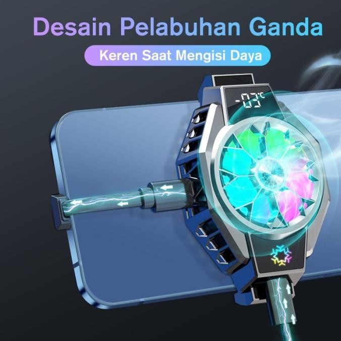 fancooler pendingin hp x9 radiator digital suhu gaming android iphone