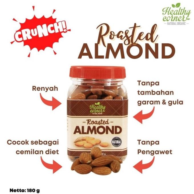 

Ready Roasted Natural Whole Raw Almond ( Kacang Almon Panggang ) - 180 gr