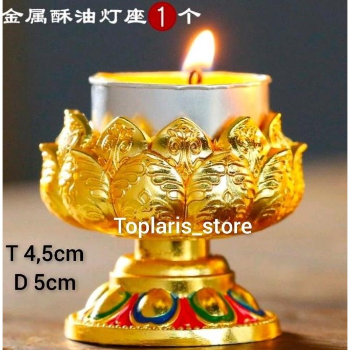 

Ready Tempat Lilin Teratai Emas Import Tibet