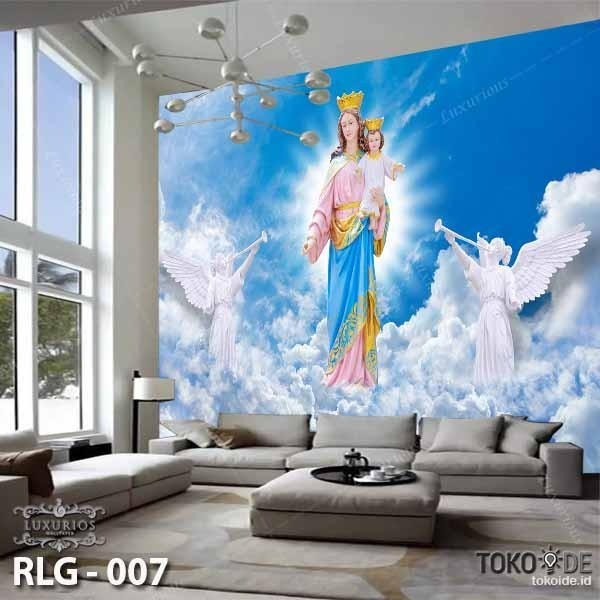 Tebaru WALLPAPER DINDING CUSTOM 3D KRISTEN LUKISAN TUHAN YESUS GAMBAR MARIA Berkualitas