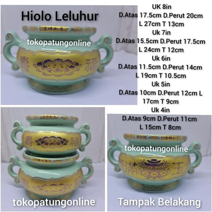 

Ready Hiolo Leluhur Cu Sien Keramik Hijau 4in