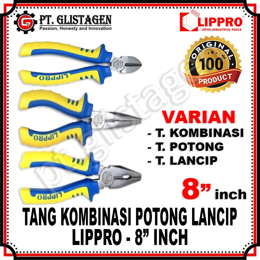 LIPPRO Tang Kombinasi Lancip Potong 8" inch LIPPRO Tang Kombinasi 8" inch Tang Lancip 8" inch Tang P