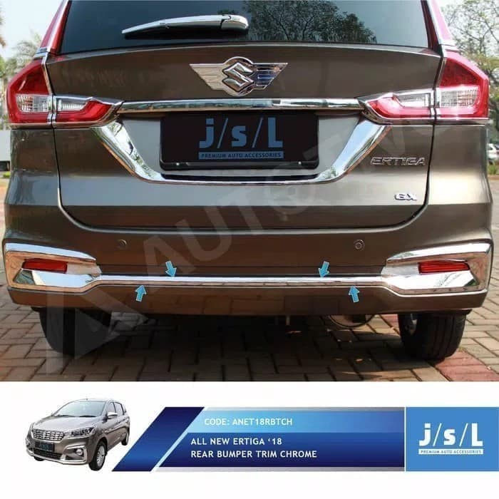 Lis List Bemper Belakang Bawah Chrome All New R3 Ertiga 2018 Merek Jsl