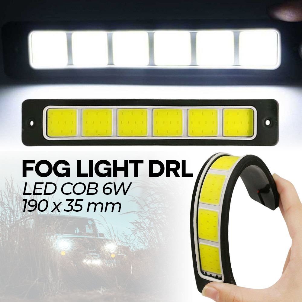 

- Lampu Kabut Mobil Foglamp LED COB DRL Waterproof Cool White 12V 190mm - MA357 -