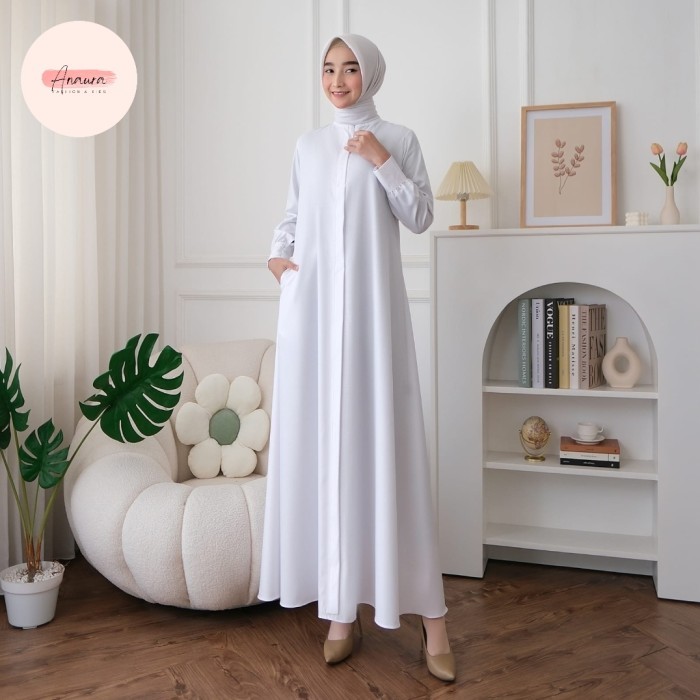 NEW Gamis Putih Wanita Manasik Haji dan Umroh Bahan Toyobo Asli Premium - Putih Polos, S