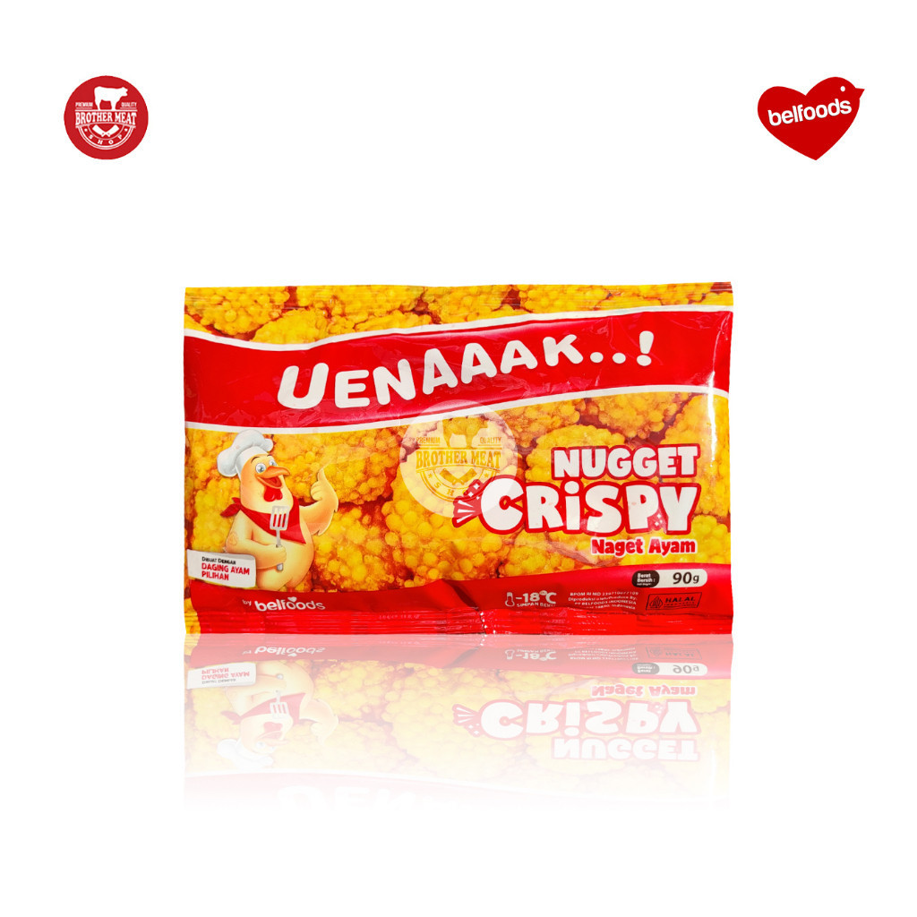 

Belfoods Uenaaak Nugget Crispy 90gr, Nugget Ayam Halal