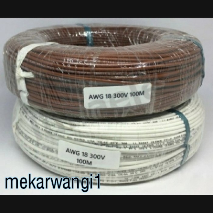 Kabel Awg 18 Body Kecil 1Roll 100Meter - Serabut Tembaga Putih