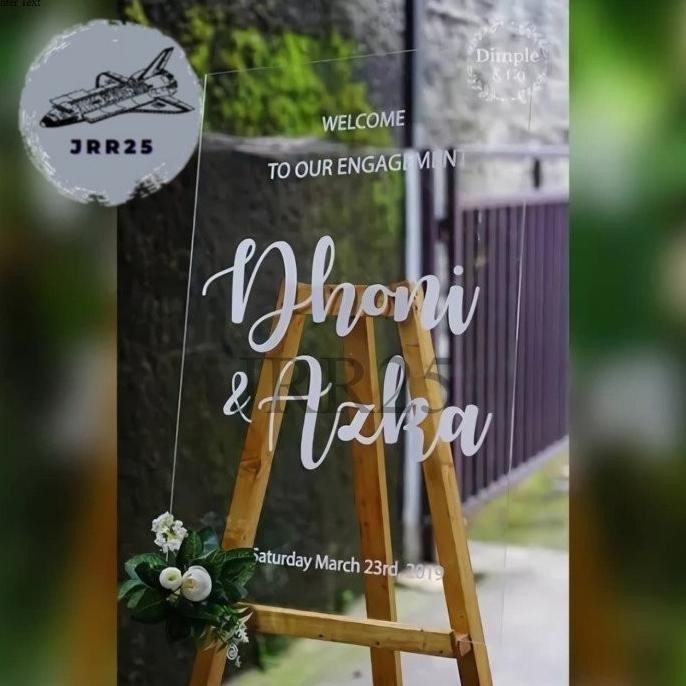 Terlaris Papan Lamaran / wedding / tunangan / welcome sign wedding Akrilik SALE