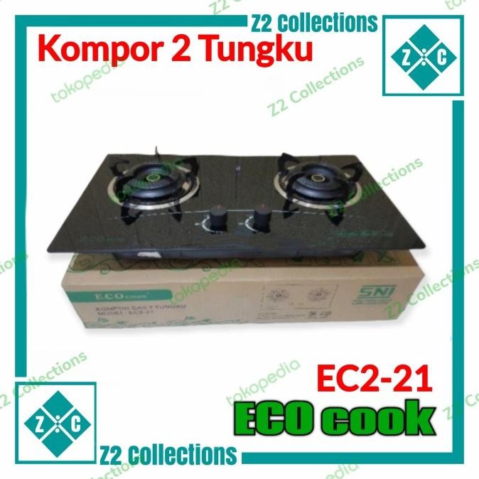 Kompor tanam kaca 2 tungku Eco Cook ec2-21 tempered glass EcoCook