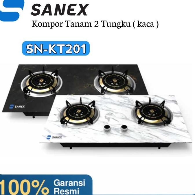 Kompor Tanam SANEX SN-KT201 Kompor gas kaca 2 tunggu/kompor gas tanam/kompor tanam 2 tungku/KACA