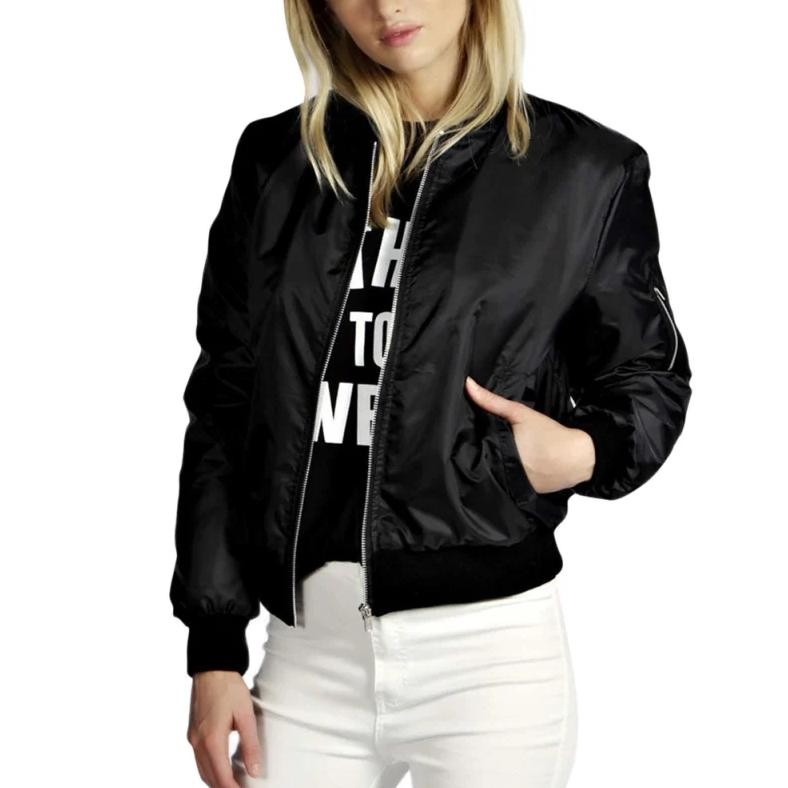 Women's Standing Collar Zipper Jacket Coat Vintage Pocket Biker Jacket Y2K Leather Jacket Short Coat