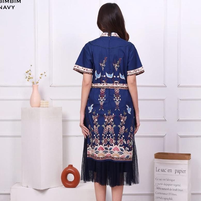 HJK Evercloth Bimbim Cheongsam Dress Wanita Batik Couple Modern Dress Batik Modern