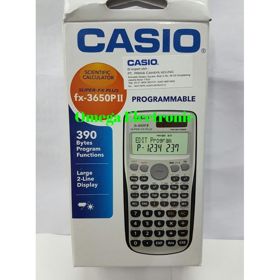 

TERBARU - Casio FX-3650P - Scientific Calculator ilmiah kalkulator kuliah