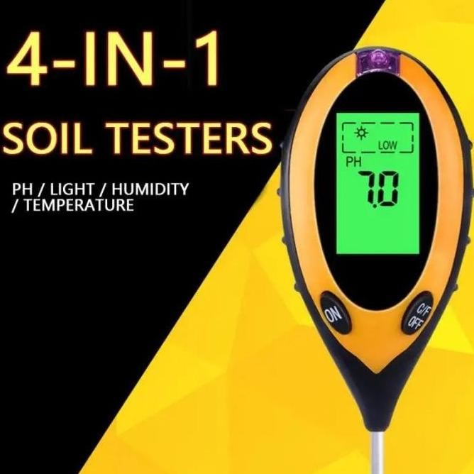 4 IN 1 SOIL PH METER TESTER SOIL TESTER PH MOISTURE METER TEMPERATURE SUNLIGHT PH METER TANAH TERBAR