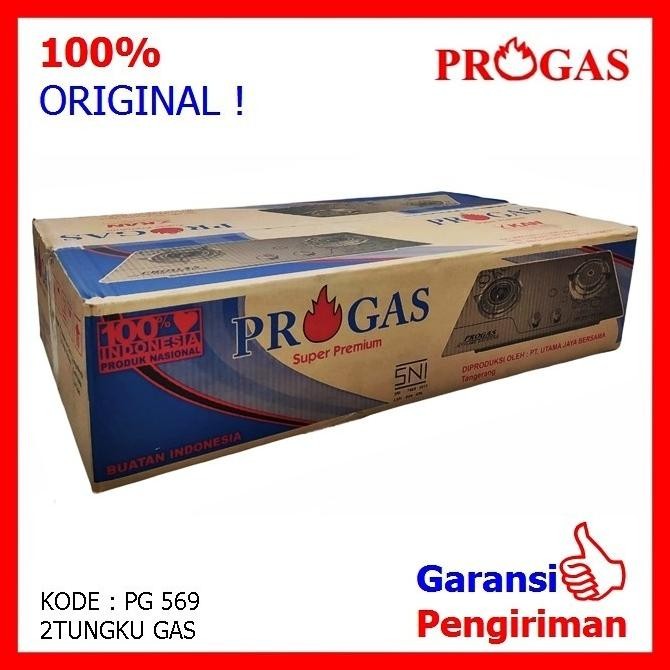 Kompor kaca 2 Tungku Kompor Tanam 2 Tungku Progas PG 569 Gas+Gas