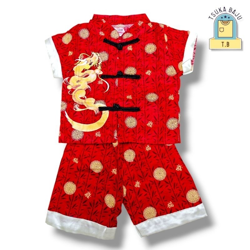 Baju Imlek Anak Fashion Kemeja Ank2 Cheongsam Cina Atasan Lakilaki Tanggung China Lengan Panjang Pen