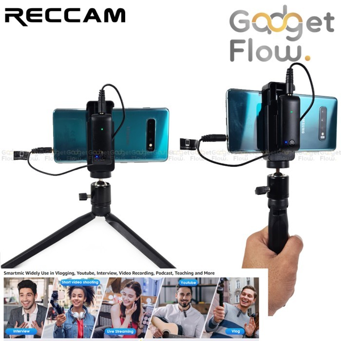 Paket Mic Wireless Hp Smartphone Viral Tiktok Tripod Vlog Reccam