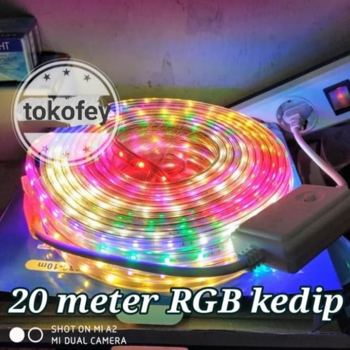 lampu hias led strip lampu selang RGB warna warni kedip kedip 20 meter