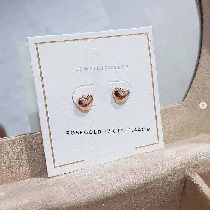 Ready GIWANG ANTING TUSUK EMAS HATI CEMBUNG LOVE ITALY