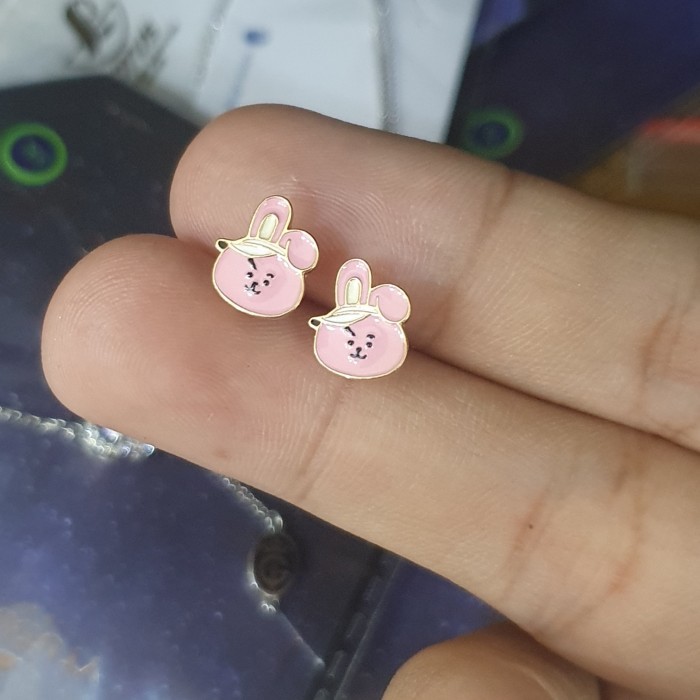 Ready anting giwang BTS pink emas