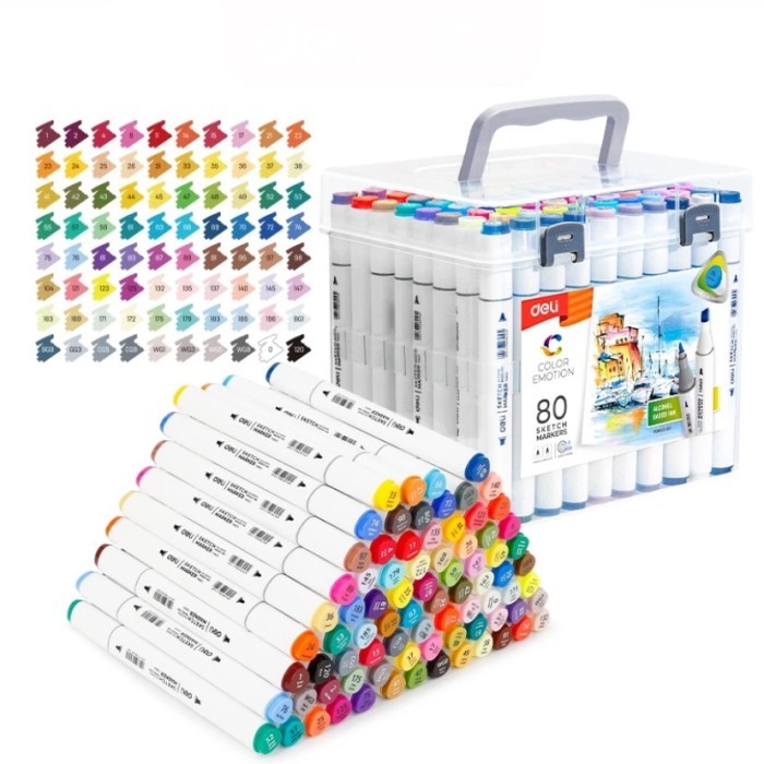 

TERBARU Deli Spidol Sketsa / Sketch Marker 24/36/48/60/80 Alcohol Based BISA GRAB!