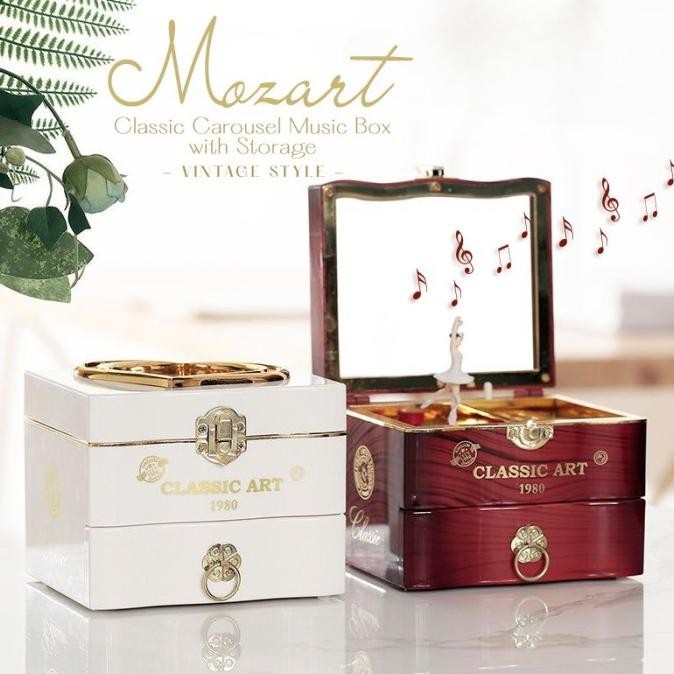 Kotak Musik Balet Kecil Music Box Ornamen Hiasan Meja Souvenir Mozart WS88