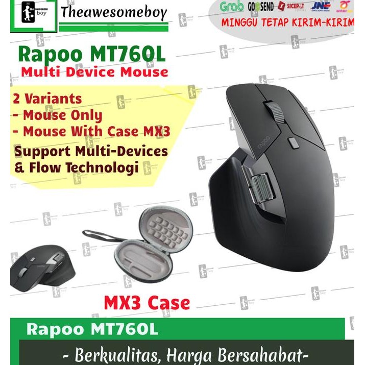 Rapoo MT750S Bluetooth Wireless Mouse Multi Device Logitech MX Killer