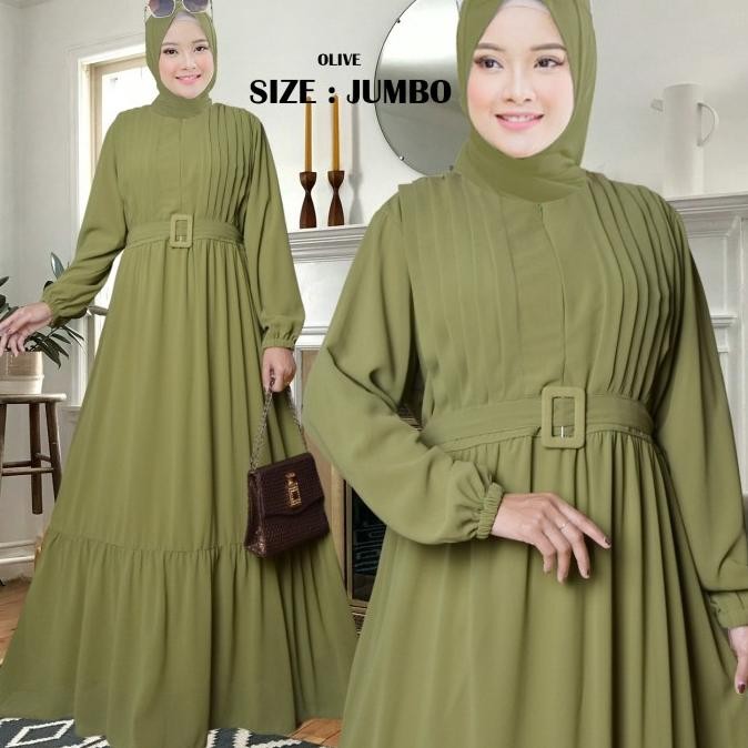 Terjangkau Baju Muslim Wanita Gamis Jumbo Terbaru Dress Ceruty Polos Modis Zavira - Coksu