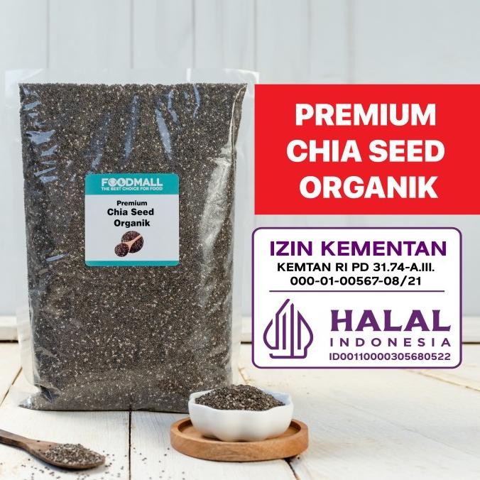 

HEMAT PREMIUM chia seed 1 kg HALAL USDA organik meksiko