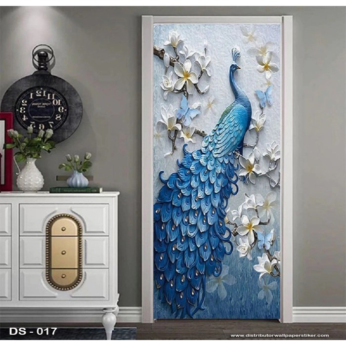 WALLPAPER 3D CUSTOM PINTU WALLSTICKER PINTU DOOR STIKER HIASAN KAMAR