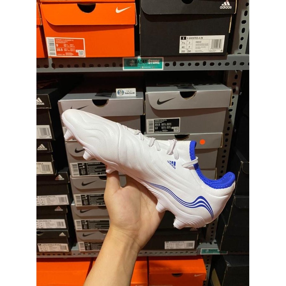 Sepatu Bola Adidas Copa Sense.3 FG White Blue GW4959 Original BNIB DEL